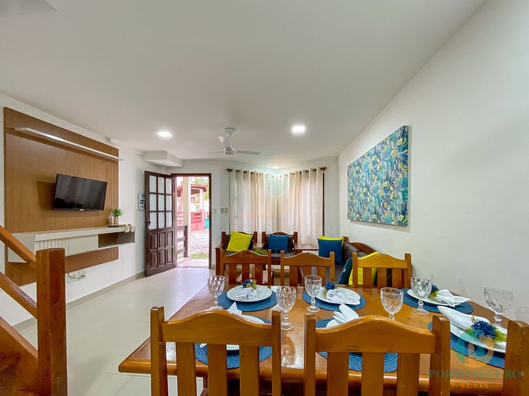 Casa 3 Qts Suites | 250m da Praia Taperapua MS15